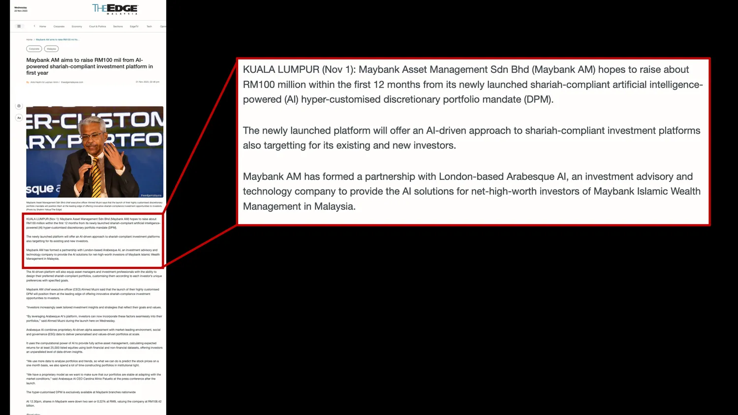 Maybank AM aims to raise RM100 mil from AI-powered platform in first year